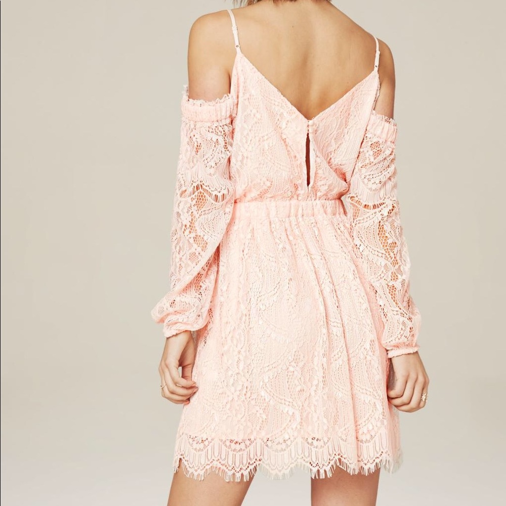 Bebe Lace Mia Cold Shoulder Dress XS